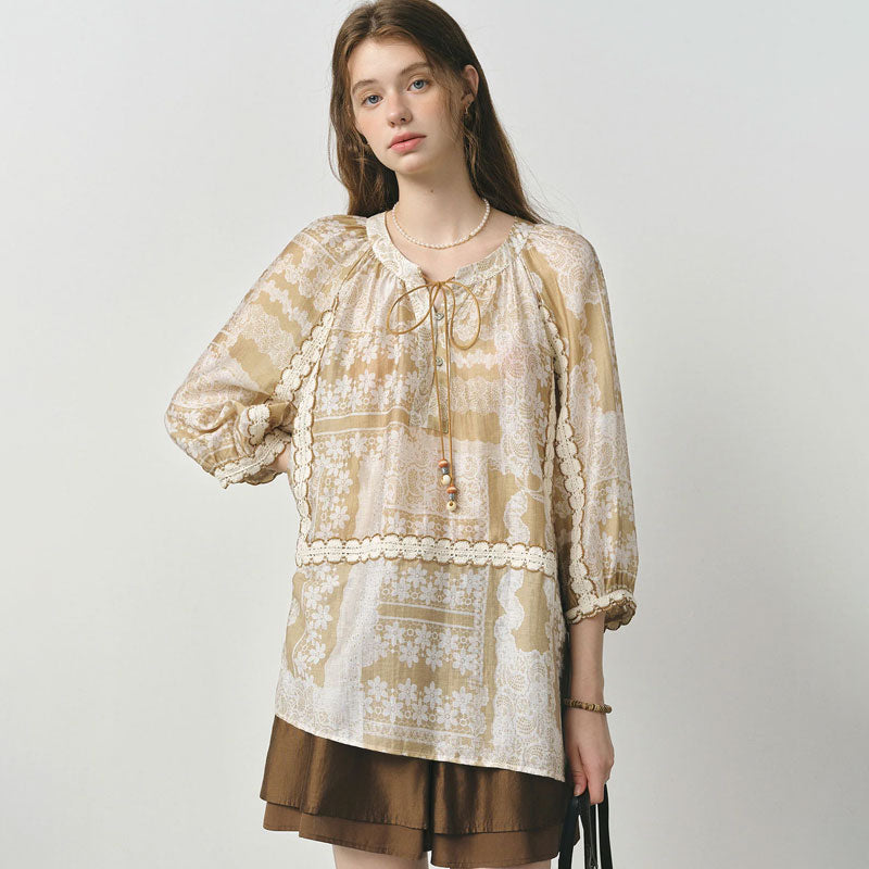 Vintage Bestickte Bluse für Damen Zara Mae