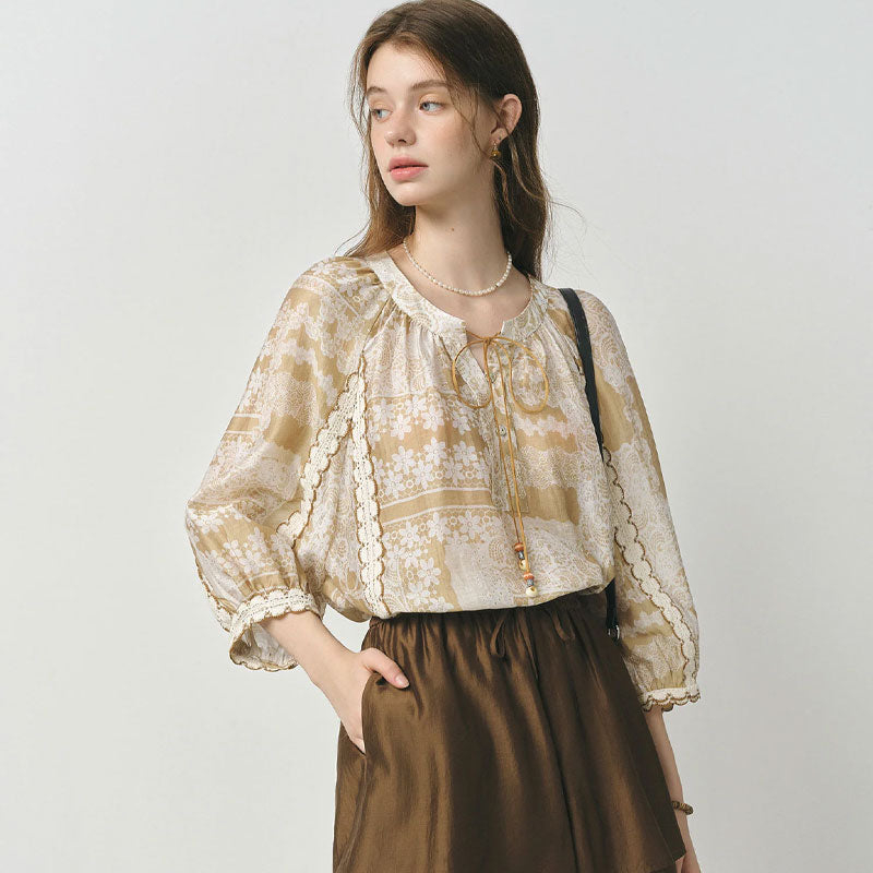 Vintage Bestickte Bluse für Damen Zara Mae