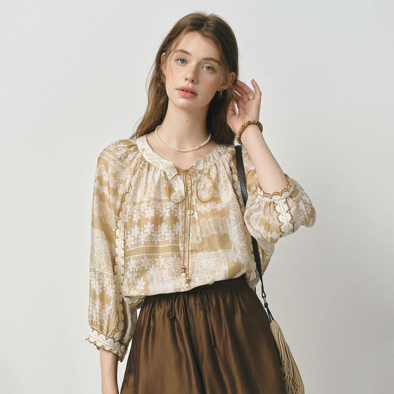 Vintage Bestickte Bluse für Damen Zara Mae