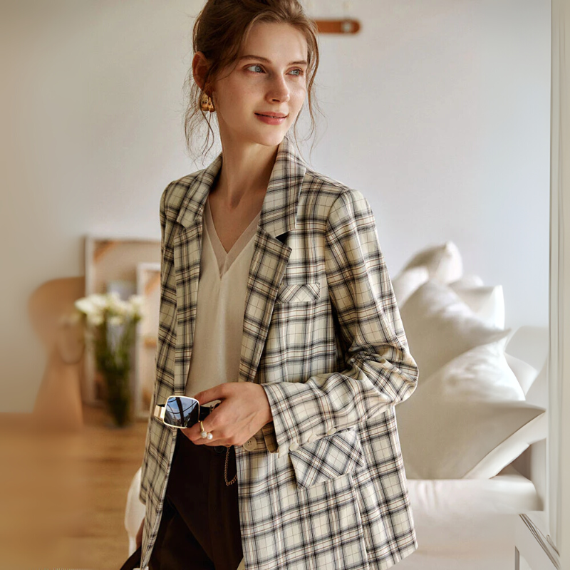 Karo Blazer für Damen Zara Mae