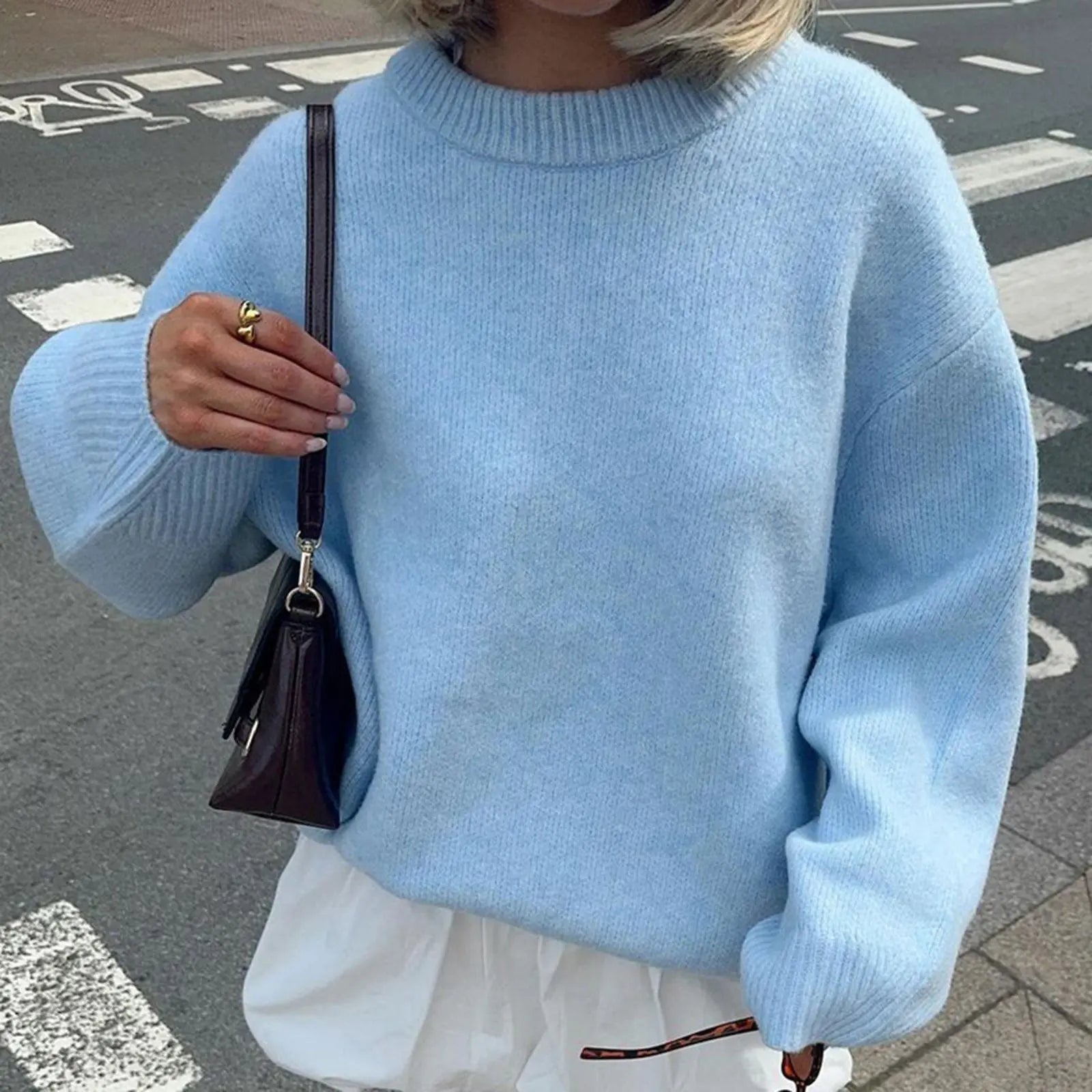 Oversized Strickpullover mit Rundhals Zara Mae