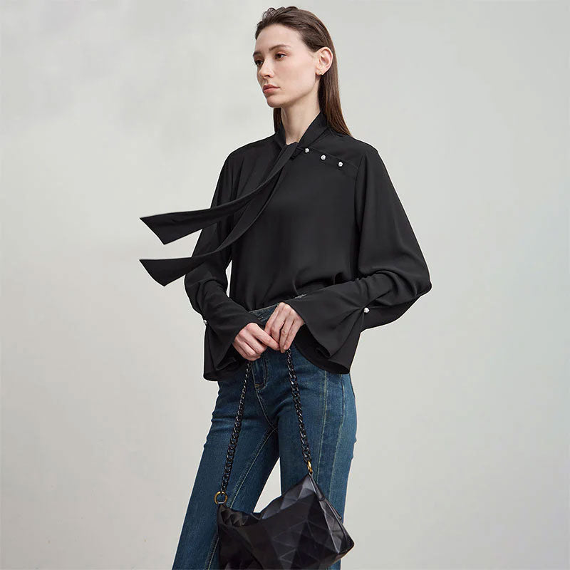 Minimalistische Herbstbluse für Damen Zara Mae